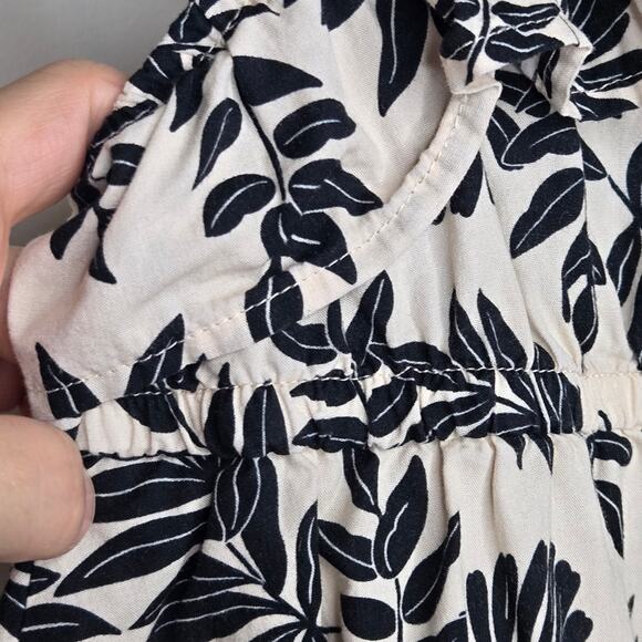 RACHEL ZOE 2 piece Black & Bone White Leaf Print Top & Shorts Set Girls Size 10 - Picture 6 of 9